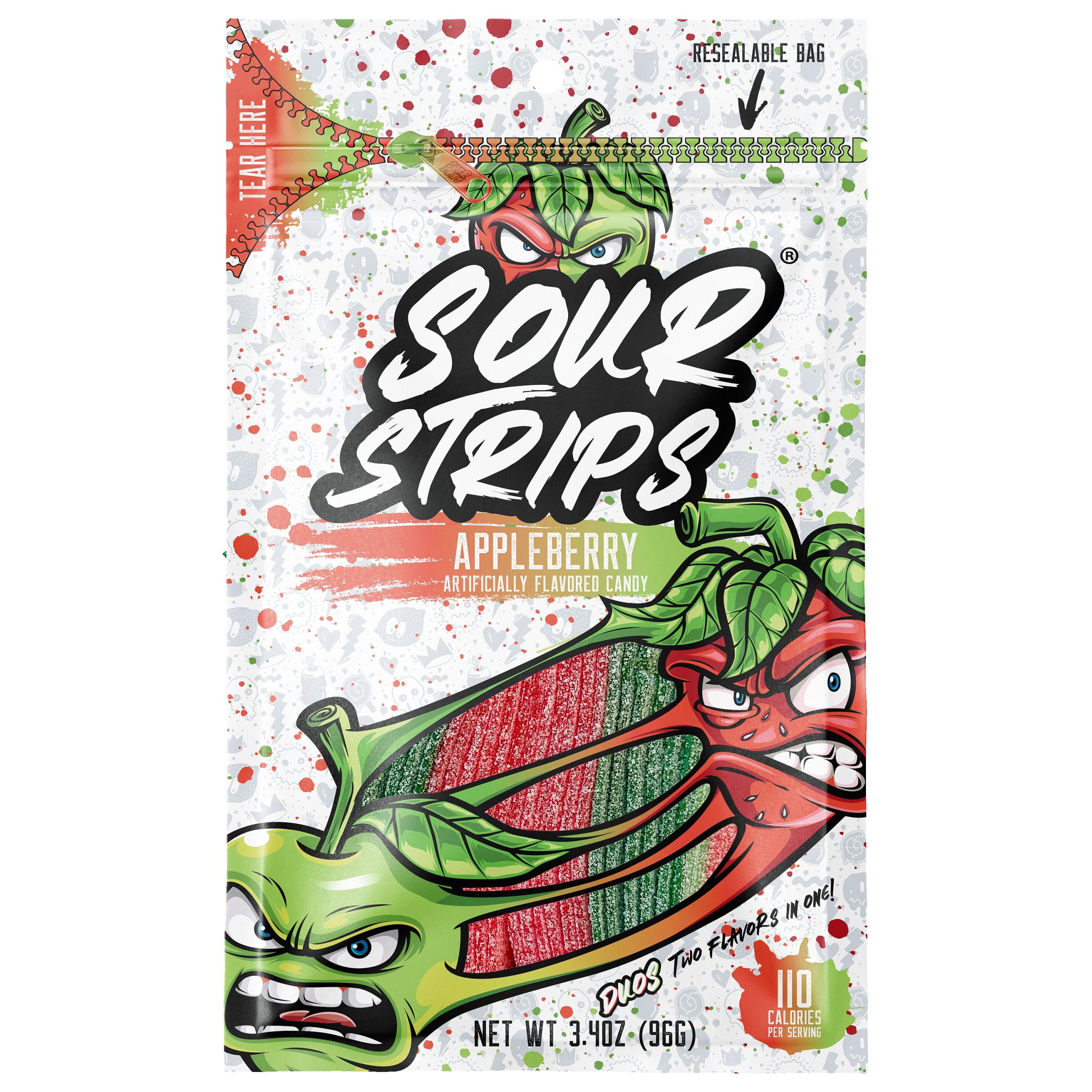 Sour Strips Appleberry Candy Peg Bag, 3.4oz - THE HERSHEY COMPANY