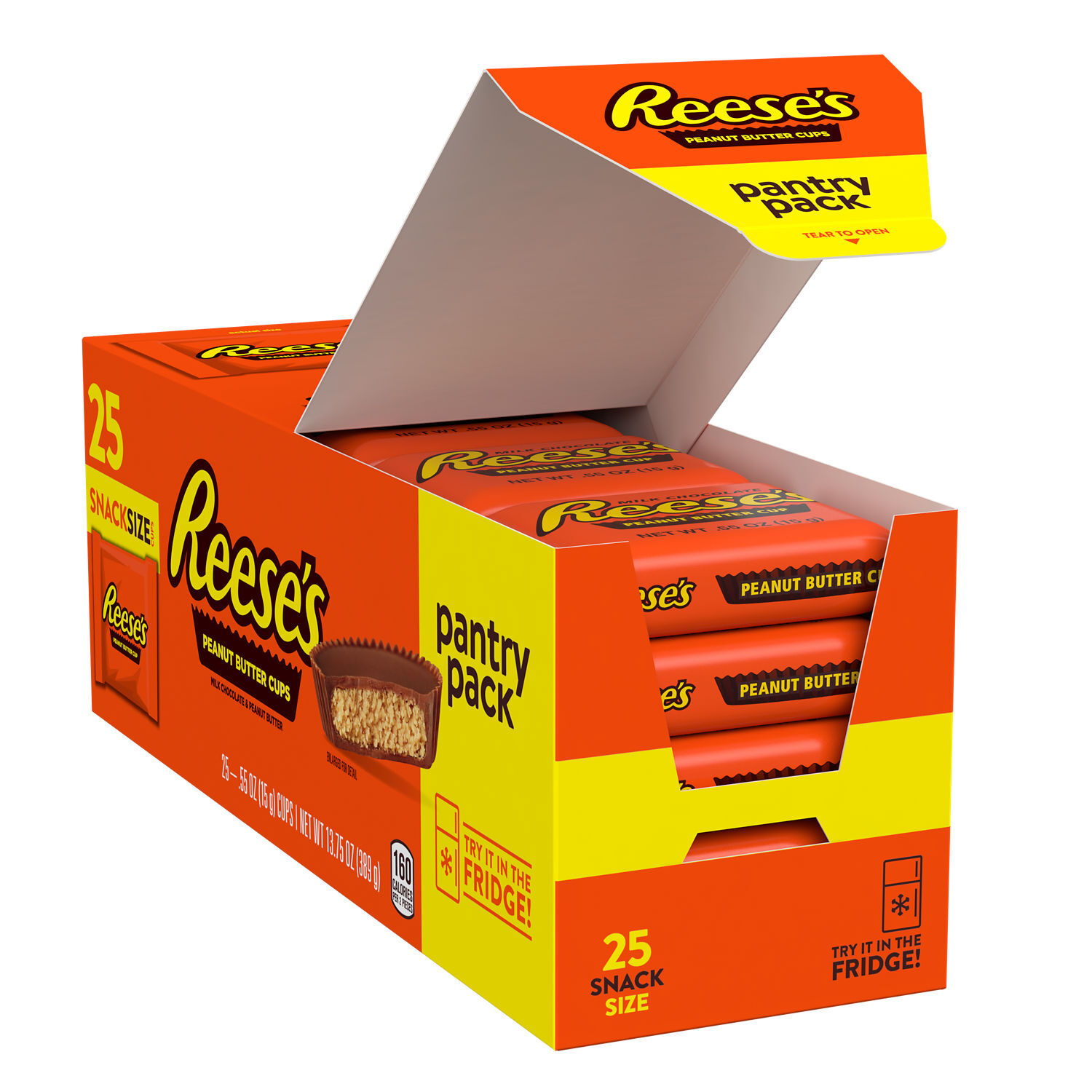 REESE’S Milk Chocolate Peanut Butter Cup Snack Size Pantry Pack 25ct Candy Box - THE HERSHEY COMPANY