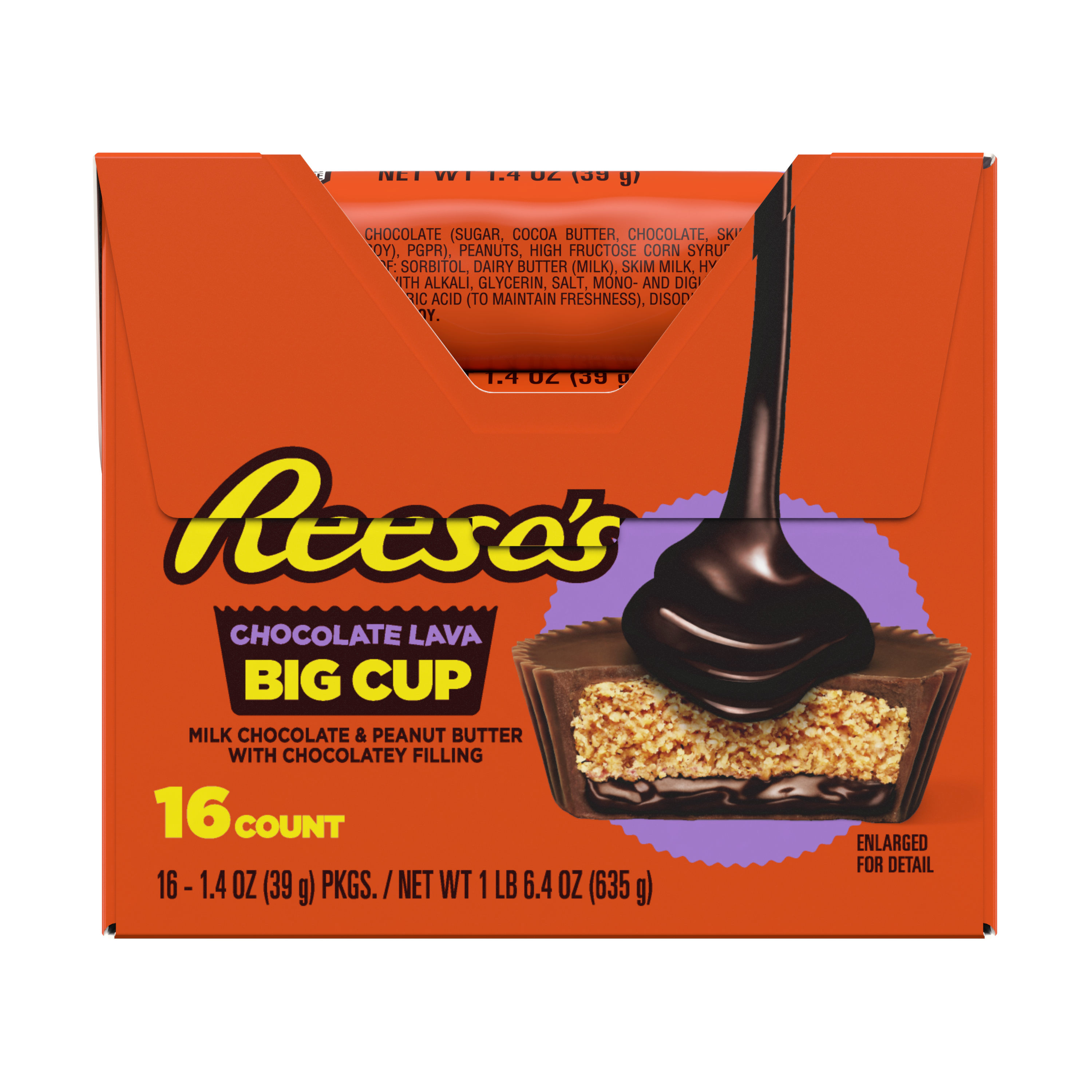 REESE’S BIG CUP Milk Chocolate Peanut Butter Cups with Chocolate Lava, 1.4 oz (16 Count) - THE HERSHEY COMPANY