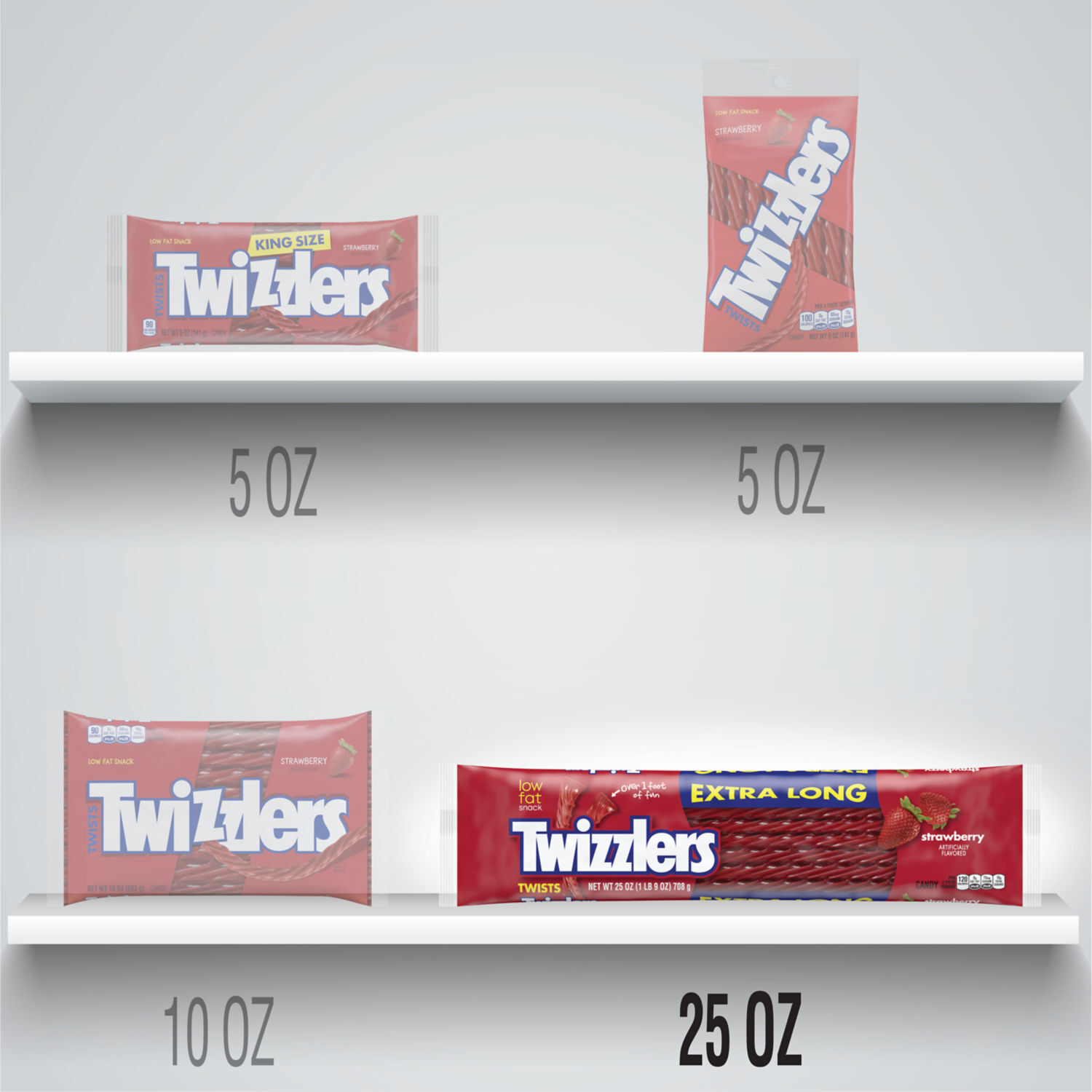 TWIZZLERS World’s Largest Strawberry X-Long Twists 25oz Candy Bag - THE HERSHEY COMPANY
