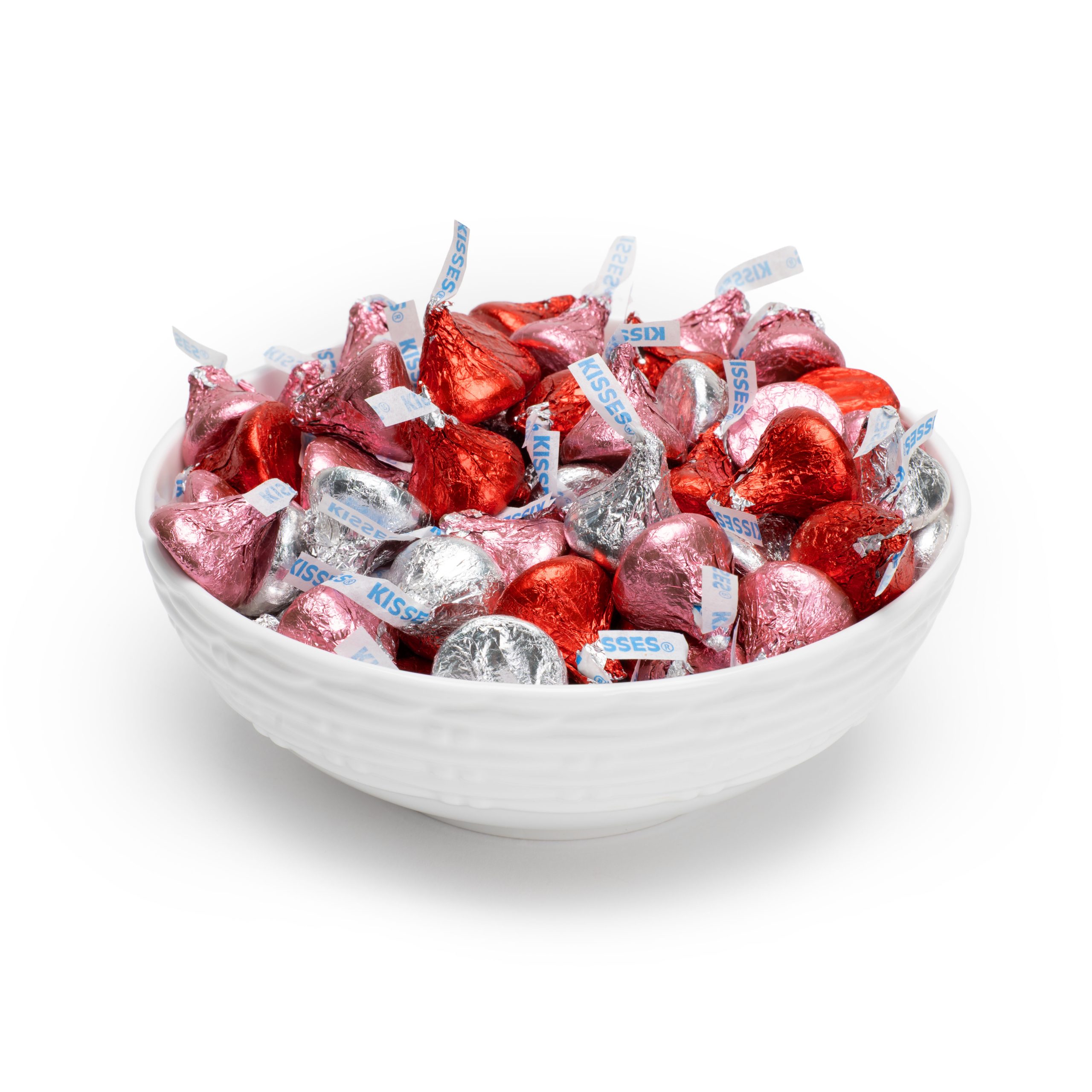 HERSHEY’S KISSES Milk Chocolates in Valentine Red, Pink & Silver Foils – 66.7oz Candy Bag - THE HERSHEY COMPANY