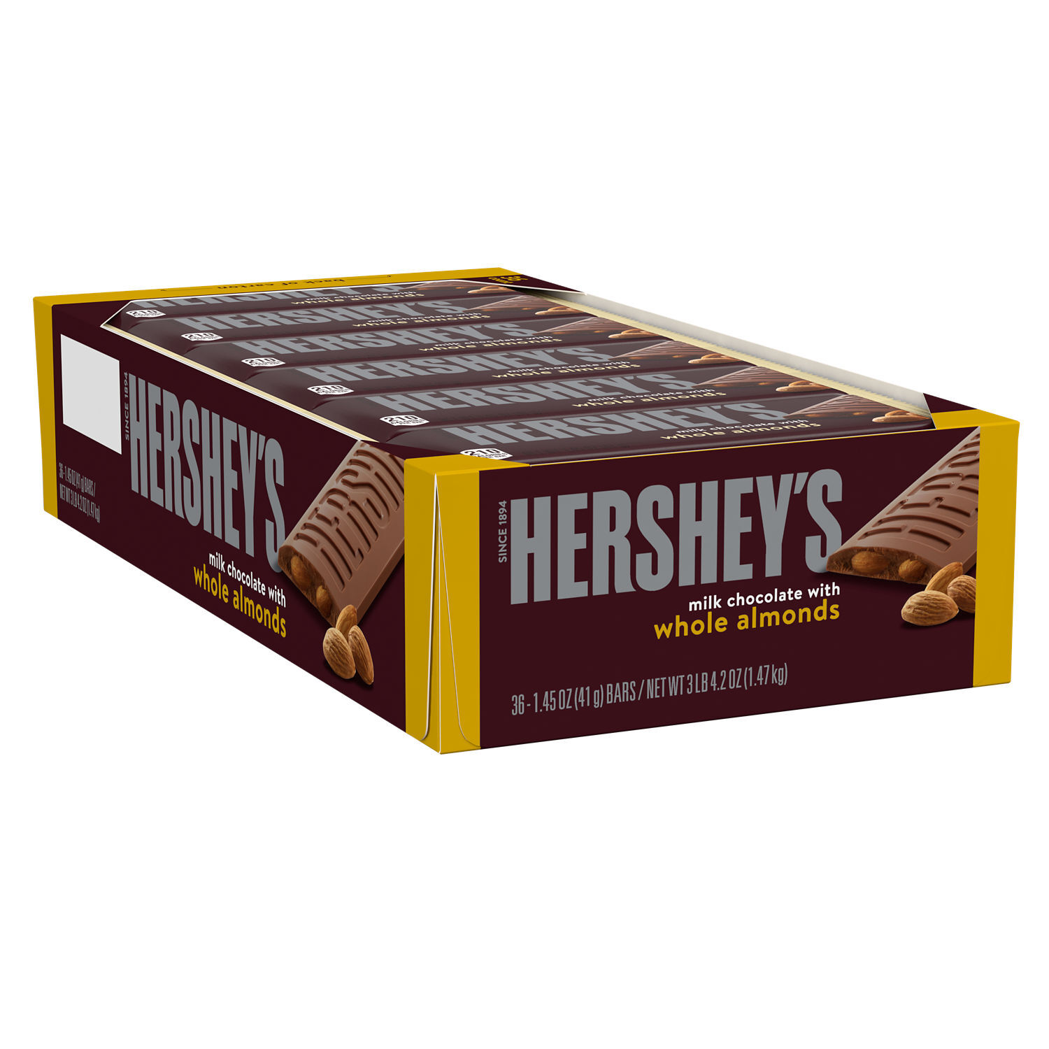HERSHEY’S Milk Chocolate with Whole Almonds Candy Bars, 1.45 oz (36 Count) - THE HERSHEY COMPANY