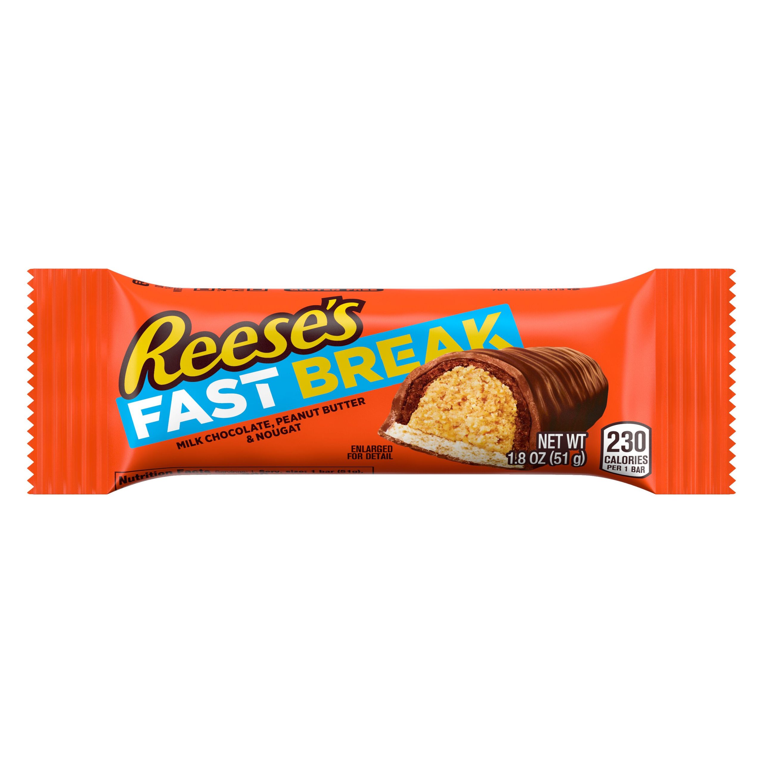 REESE’S FAST BREAK Peanut Butter Nougat Candy Bars, 1.8 oz (18 Count) - THE HERSHEY COMPANY