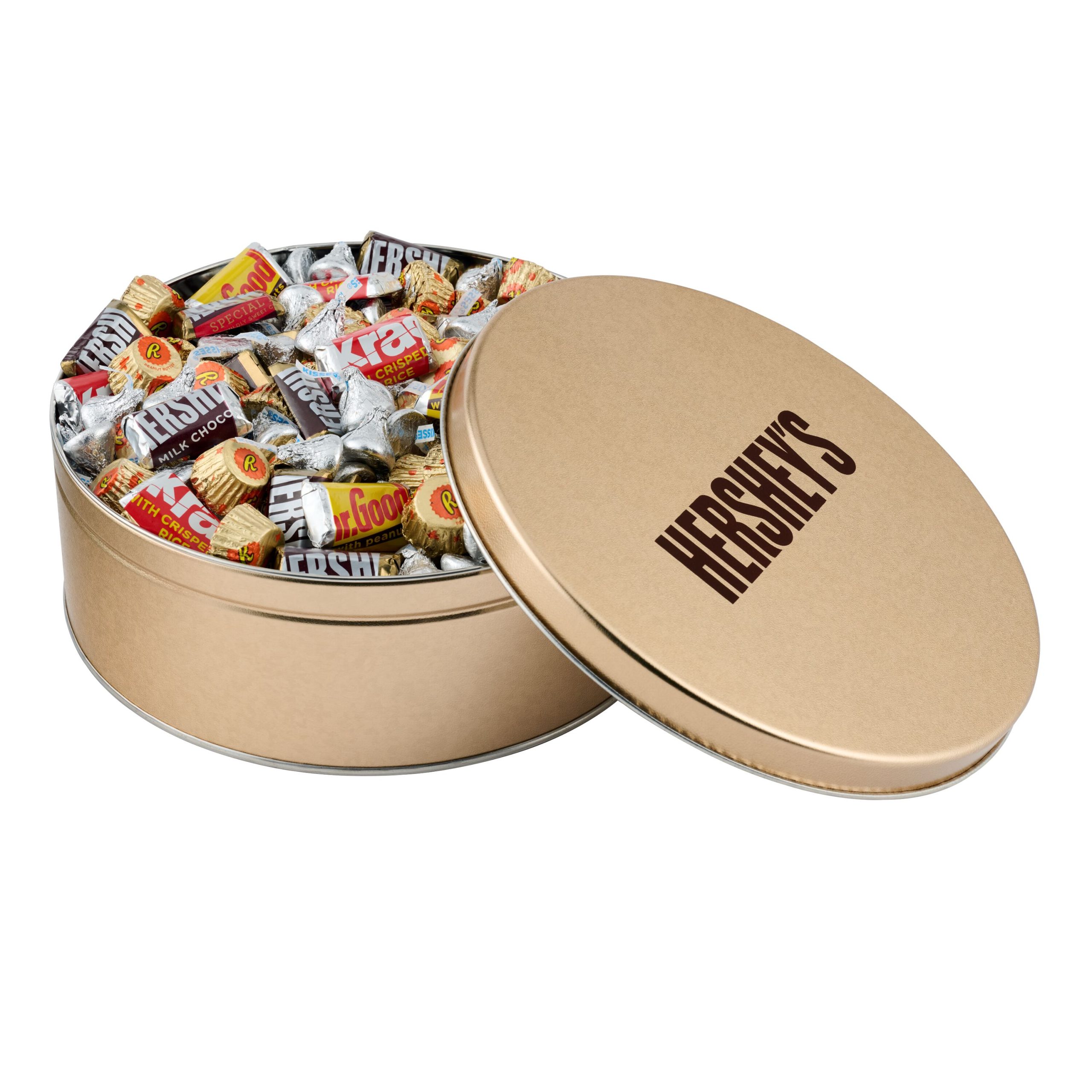 HERSHEY’S Assorted Miniatures Gold Gift Tin, 5 lbs - THE HERSHEY COMPANY