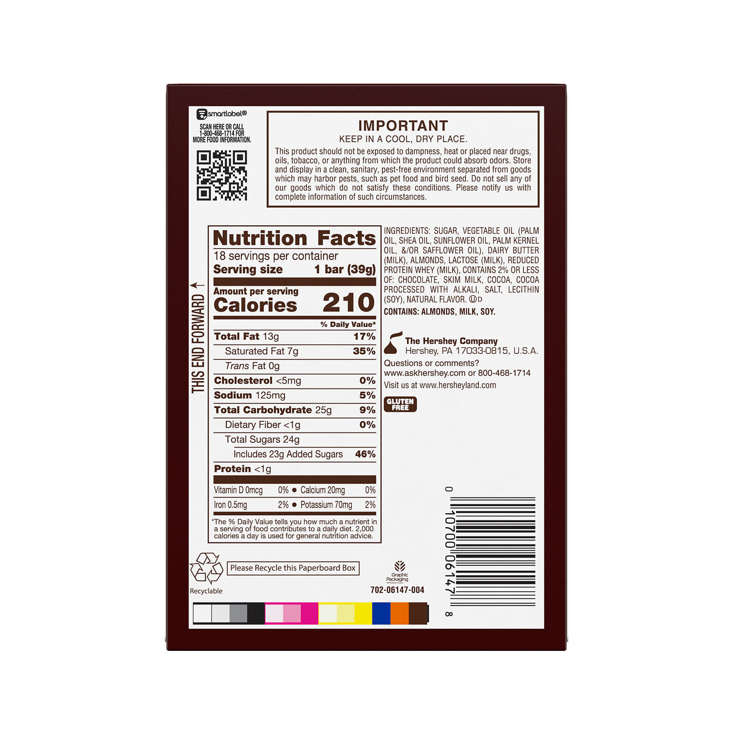 HEATH Chocolatey English Toffee Candy Bars, 1.4 oz (18 Count) - THE HERSHEY COMPANY