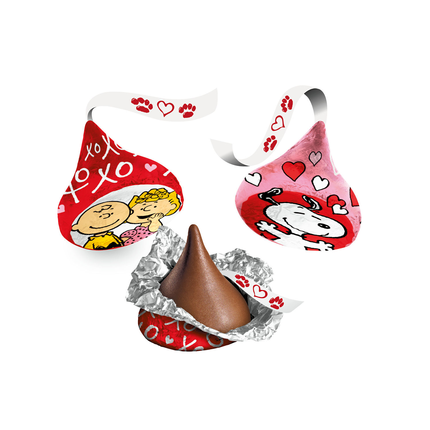 HERSHEY’S KISSES Milk Chocolate Snoopy™ and Friends, Valentine’s Day, Candy Bag, 9.5 oz - THE HERSHEY COMPANY